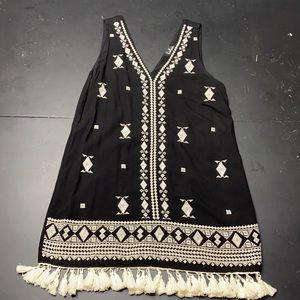 Black and White Tassel Dress